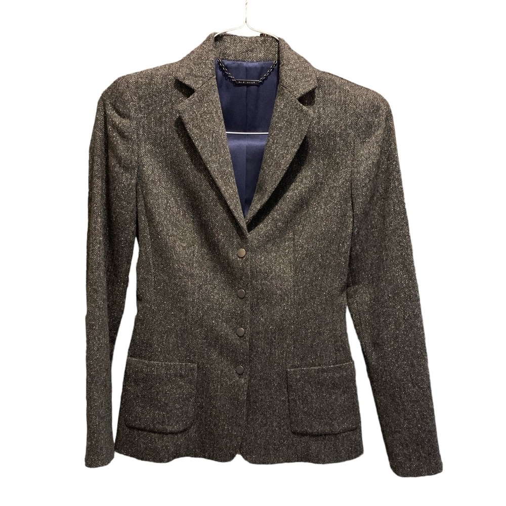 Elie Tahari wool and silk blazer, blue lining, size 0, Like new